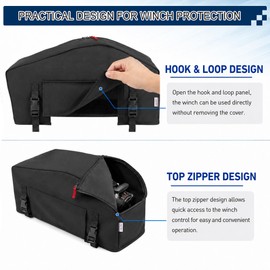 Winch Cover With Buckle, 900D Heavy Duty Winch Cover