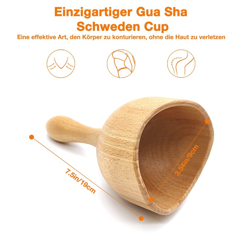 Maderotherapy Set Manual Wood Therapy Massage Tool Massage Cup and
