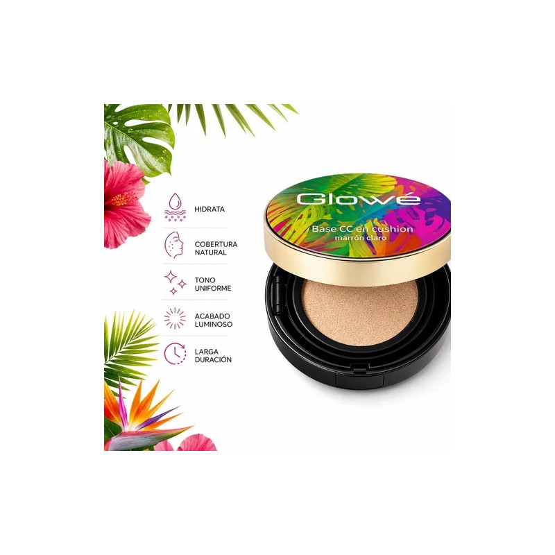Crema Cc Glowe Cojín Corrector Maquillaje 2 Tonos