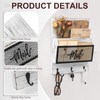 Yalikop Farmhouse Mail Organizer Wall Mounted Rustic Mail Holder Hanging