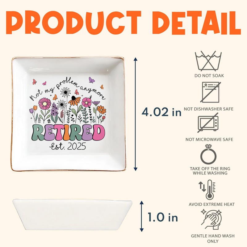 CERMELUS Retirement Gift Jewelry Dish for Women – Est. 2025