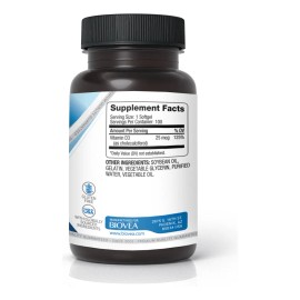 Biovea Vitamin D3 25 Mcg 100 Softgels Vitamina D Beneficiosa En El Tratamiento O La Prevención De Algunos Tipos De Cáncer, Promueve La Mineralización De Hueso, Puede Reducir La Presión Arterial Alta.