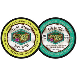 SPF 30 SUNBUTTER by Coconut Joe's | Natural & Organic Sunscreen Body Butter, Mineral Sunscreen, SPF 30, AMAZING Exotic Coconut Fragrance, Large 6 ounce jar