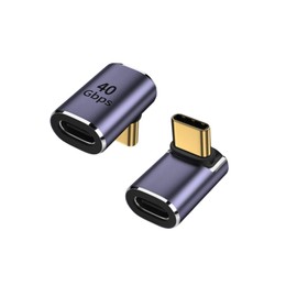 90 Degree Angle USB-C Female to USB-C Male, 40GB 8K@120Hz USB-C Angle Adapter, Type-C Female to Male, Right Angle Adapter, Quick Charge Extender for (Type C Female to Male)