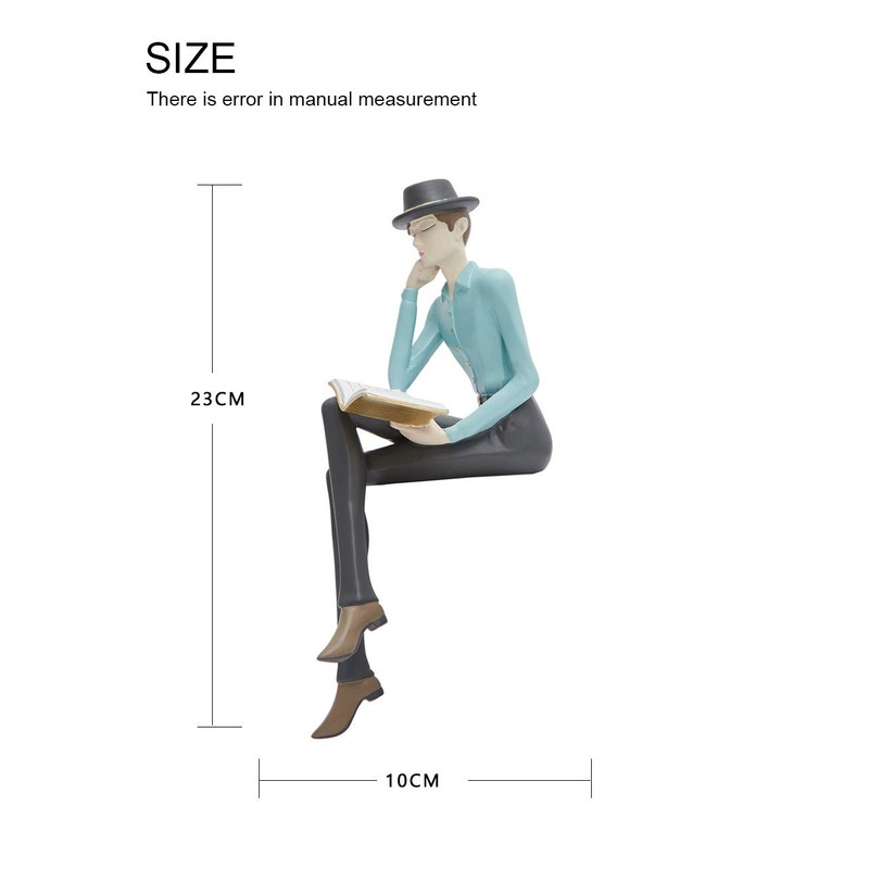HAUCOZE Modern Home Decor Sculpture Reading Man Figurine Statue Table