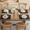 Blue Forest Placemats Set of 4, Dual-Layered Thickened Faux Linen