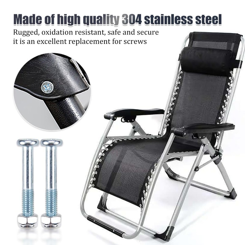 Comidox 2Pairs Metal Zero Gravity Chair Replacement Screws & Nuts