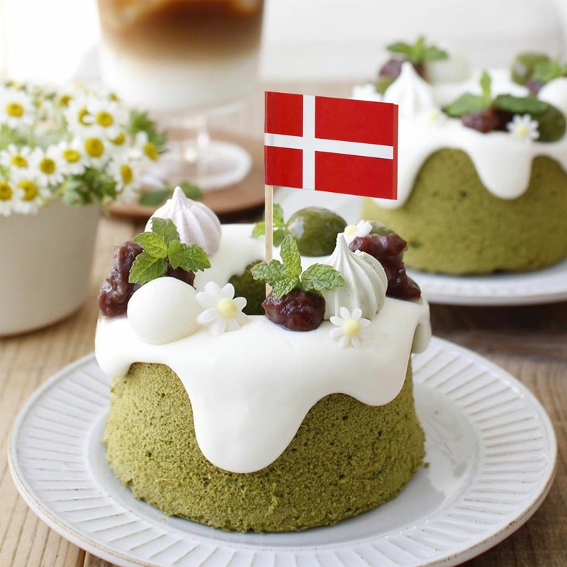 100 Pcs Denmark Flag Danish Toothpick Flags, Small Mini Stick