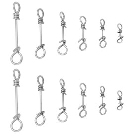 OTOTEC 60PCS Fishing Bait Rigs Clips Length 10mm-33mm Breaking Strain 8kg-50kg Stainless Steel Fishing Swivel Snap for Spin Fishing for Perch Trout Zander