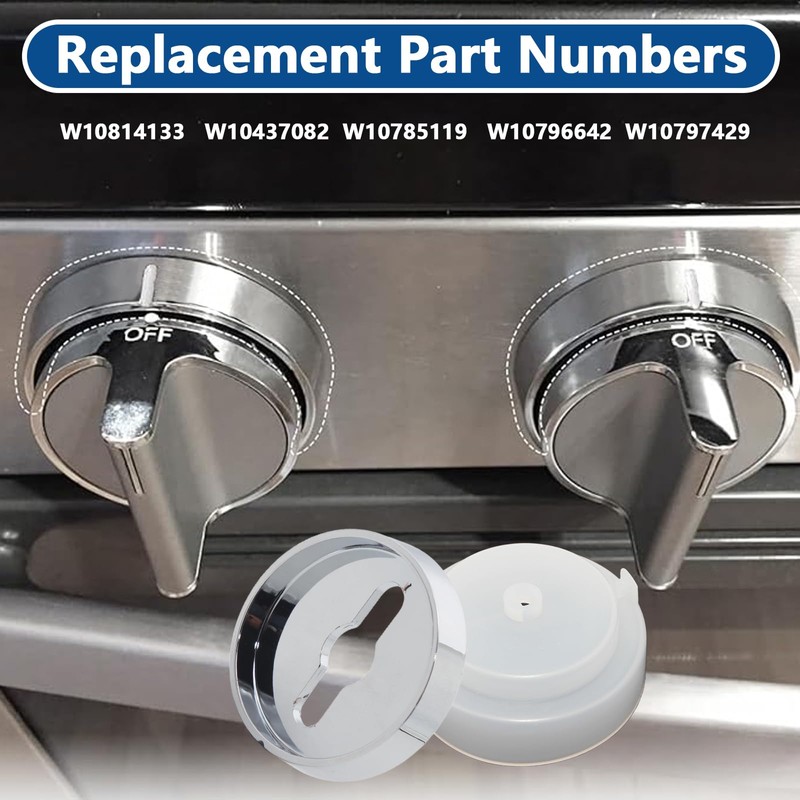 W10814133 Range Burner Knob Bezel Set – Replacement for Whirlpool