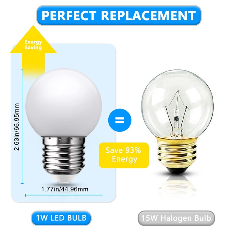 Flaspar LED Night Light Bulb, Globe Small LED Light Bulbs