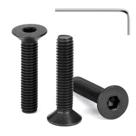 Tunejoy Countersunk Screws M6 x 30 mm Black Stainless Steel A2 V2A Countersunk Head Hexagon Socket DIN 7991 Full Thread with Allen Key Pack of 30