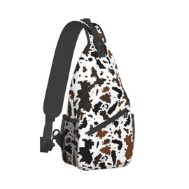 Cow Print Sling Bag Crossbody Travel Hiking Backpack Daypack for Women Men Unisex，Shoulder Chest Bags Cycling Gym