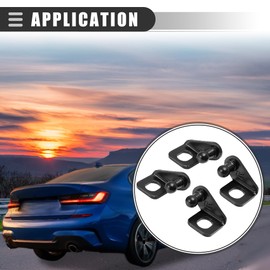 Motoforti Universal 10mm Car Ball Studs Mounting Brackets for Gas Struts Shocks with Screws, 35x26x20mm, Metal, Black, 4pcs