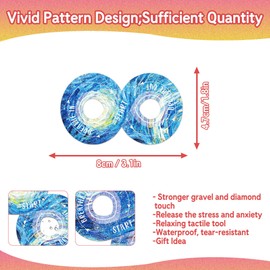 36Pcs Calm Strips for Anxiety Sensory Calm Strips Anti Stress Anxiety Relief Items Tactile Textured for Breathing Exercise Fidget Strips for Teens Adults Home Classroom Supplies (Galaxy)