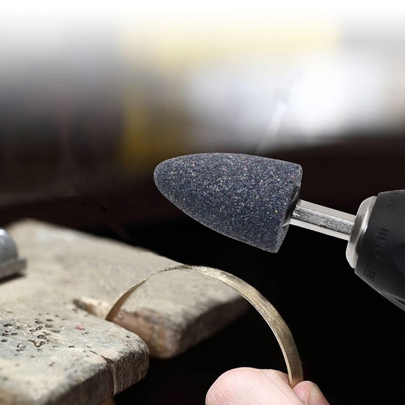 2 Pcs Hexagonal Shank Abrasive Mounted Stone,Grinding Wheel Head,Conical Small