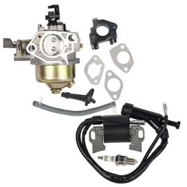 Carkio Carburettor with Ignition Coil Spark Plug Compatible with GX340 GX390 11HP 13HP Motor Lawn Mower New