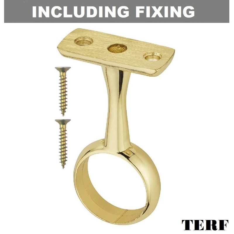 TERF® Polished Brass Ceiling-Mount Bracket for Up to 19mm Diameter