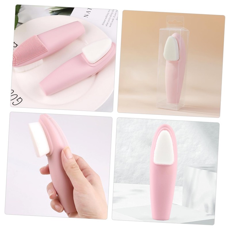 TOVINANNA Manual Facial Cleansing Brush Soft Bristles Double-sided Face Scrub