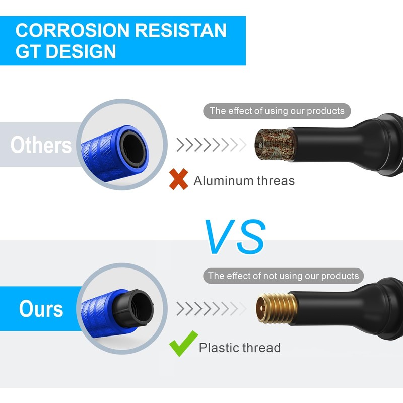 HZJD Tire Valve Stem Caps, Blue(4 Pack)