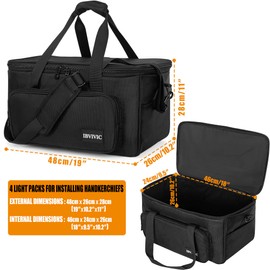 IBVIVIC 4 Par Light Bag Padded Storage Gig Case Bag For Par Lighting Fixtures 18"×10"×11" Stage Lights Bag