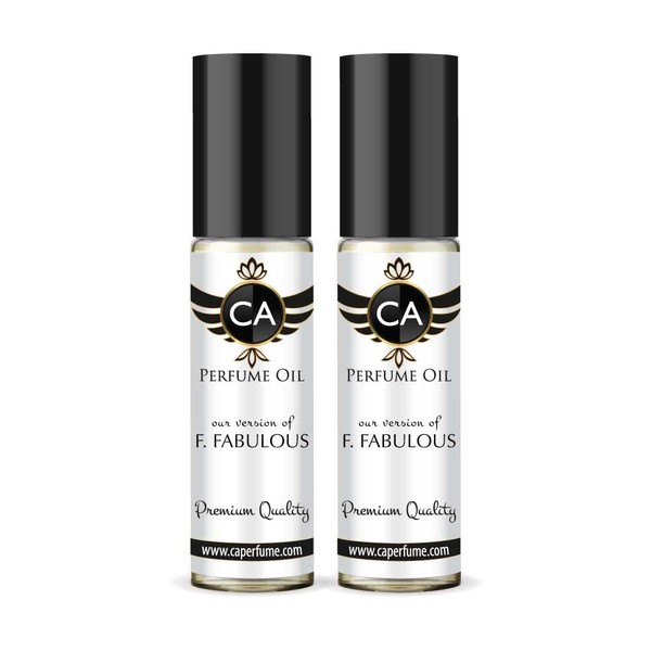 CA Perfume Impression of T. Ford F. Fabulous For General Usage Replica Fragrance Body Oil Dupes Alcohol-Free Essential Aromatherapy Sample Travel Size Concentrated Long Lasting Roll-On 0.3 Fl Oz-X2