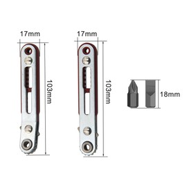 ANBOO 2 x Mini Ratchet Wrench Magnetic, Flat Head and Elbow Head, Mini Ratchet, Bit Ratchet, Mini Ratchet Set, for Homes, Appliances, Machines and Other Devices
