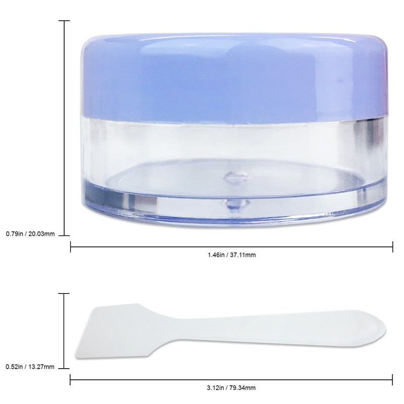 Beauticom® 12 Pieces 10G/10ML Clear Plastic Jars with Lavender Blue