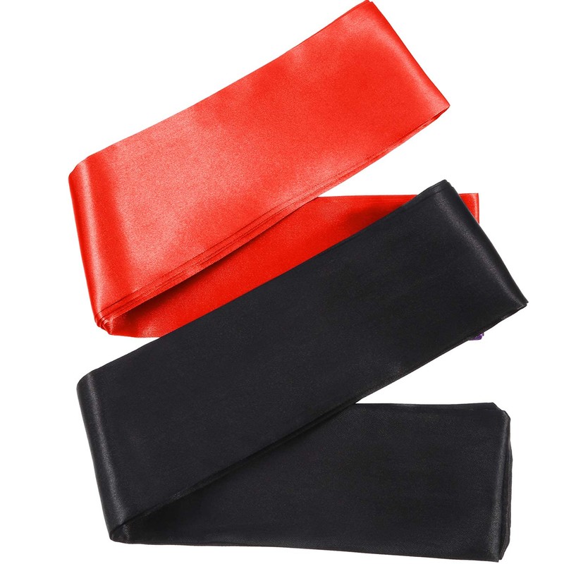 4 Pack Sleeping Mask Satin Eye Mask (Black and Red)