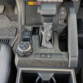 BORUIEN for Toyota Tacoma 2024 2025 and 4Runner 2025 Interior Accessories Center Console ABS Shift Panel Cover Decor Dashboard Trim (Black Wood Grain, Shift Panel Cover)