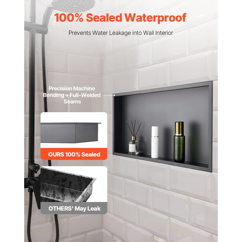 VEVOR Shower Niche, 13 x 25 x 4 inch Recessed
