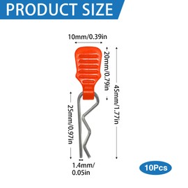 RC Body Clips, 10 Pieces R Type Cotter Pin Silver Cotter Pins Body Shell Pin RC Body Clips RC Accessories for 1/8 1/10 Remote Control Car Shell Model Replacement Part