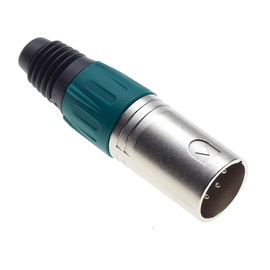 Keple 4 Pin XLR Plug, Green - Male Audio Microphone DMX Male Jack Plug Nicked-Plated Adapter, Metal Construction Plug with Plastic Housing