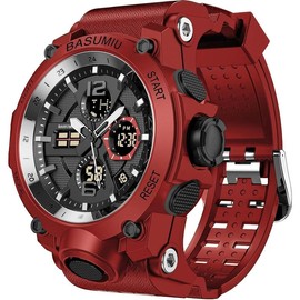 Mens Sports Wrist Watches Analog Digital Tactical Military Watch Waterproof Gold Watches for Men - Color: A-Gold