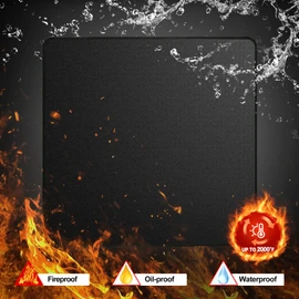 Fire Pit Mat for Decking 100x100cm – Square Black Double-Sided Fireproof & Heat Proof Mat, Oil-Resistant & Waterproof for Garden BBQ & Patio
