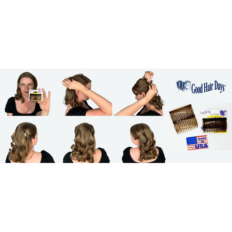 Good Hair Days Side Hair Combs, 2 7/8", 2 Pack,