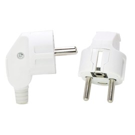 (2 Pack) Toptekits EU Europe 16A Schuko French Korea 4.8mm Pin DIY Rewireable Plug Max AC250V 16A ,Schuko France Germany EU ø4.8mm Pin DIY Rewireable Power Plug (White)…