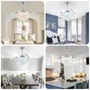 RHEAFON Dimmable Fandelier Crystal Chandelier Ceiling Fan Retractable Ceiling Fan