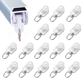 EULAPGOE 100pcs Plastic Sliding Curtain Track Gliders, White Curtain Track Hooks