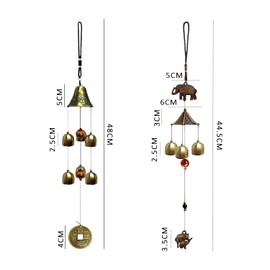 2 Metal Wind Chime Pendants, Big Clock Wind Chimes, Retro Wind Chimes, Bell Pendants, Home Store Wind Chime Pendants, Garden Decoration Wind Chimes, Wind Chime Decoration Pendants