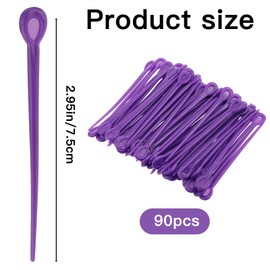 Brush Hair Roller Pick Hair Curler Pin Plastic Hairs Roller Locking Tools Rod Crochet Accessories 90 Pcs for Hairs Curling Styling(Purple)