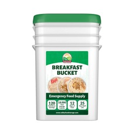 120 Serving Breakfast Bucket | Premium Emergency Food Supply | Easy Prep Survival Food 25 Year Shelf Life | Camping Food, Backpacking Meals, Prepper Supplies | Valley Food Storage Packaged in USA