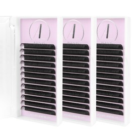 ALLOVE Eyelash Extension Three Boxes Classic Lash Extensions 0.18 D Curl 13+14+15mm Individual Volume Lash Extensions Lash Trays for Lash Extensions Supplies Single Eyelash Extensions