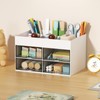 Marbrasse Pen Organizer with 4 Drawer, Multi-Functional Pencil Holder for