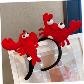 Outanaya 2pcs Lobster and Crab Headband Cartoon Headwear Hair Clasp Crab Hair Hoop Cartoon Hair Bands Party Headdress Hair Hoops Crab Lobster Headdress Cloth Headwear Crab Lobster Hair
