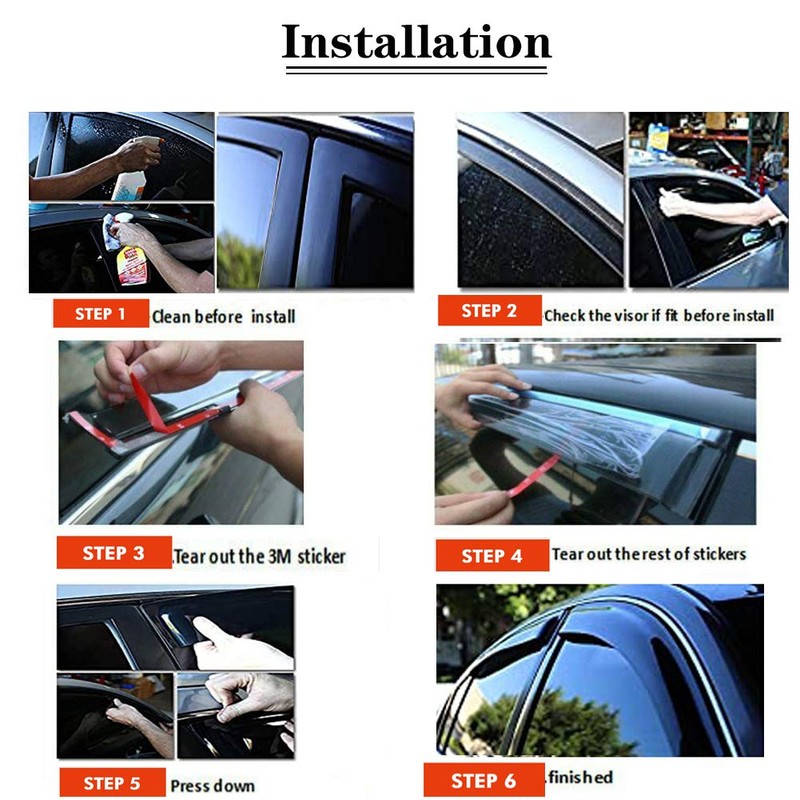 Side Car Window Visors Rain Guards for 2006-2012 Toyota RAV4