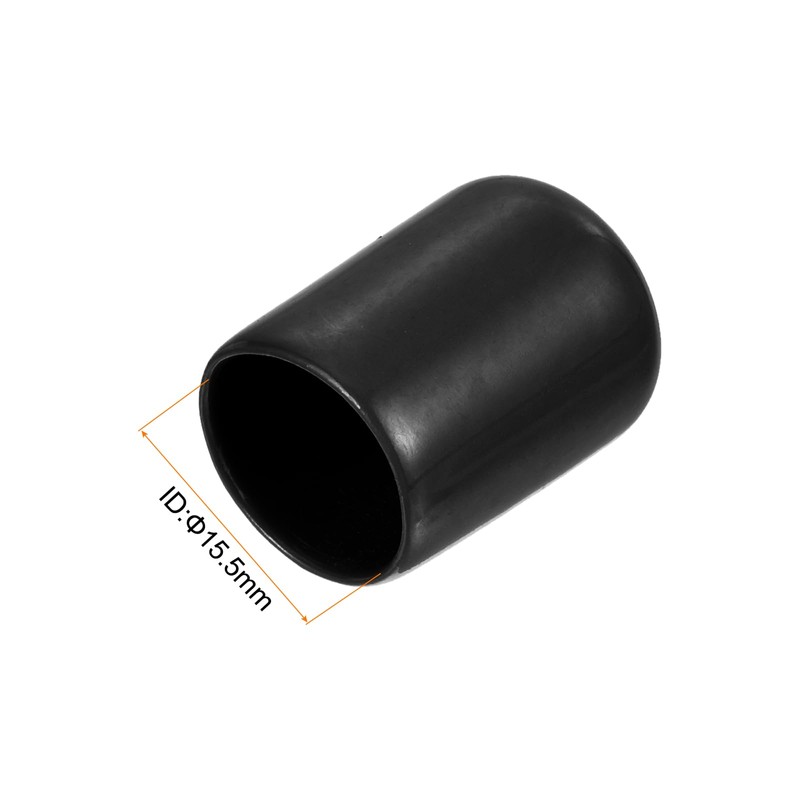 sourcing map 25pcs Rubber End Caps 5/8"(15.5mm) ID Vinyl Round