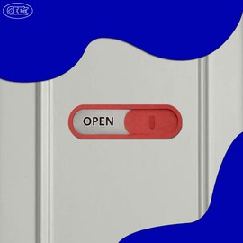 Open Closed Sliding Sign (Brown) - Privacy Slide Door Indicator with Clear Bold Text - Open Closed Sign for Business Storefront Window, Office, Store, Private Studio and Clinics