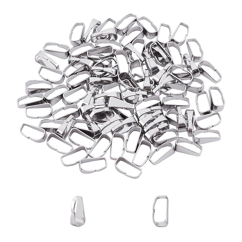 UNICRAFTALE 100pcs 2.5mm Wide Stainless Steel Snap On Bails Mental