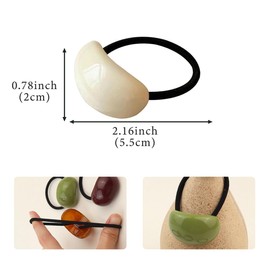 10 Pack Decorative Hair Ties Acrylic Semi-Arc Ponytail Holders Elastics Hair Bands Ropes Ponytail Hair Accessories for Girl Women